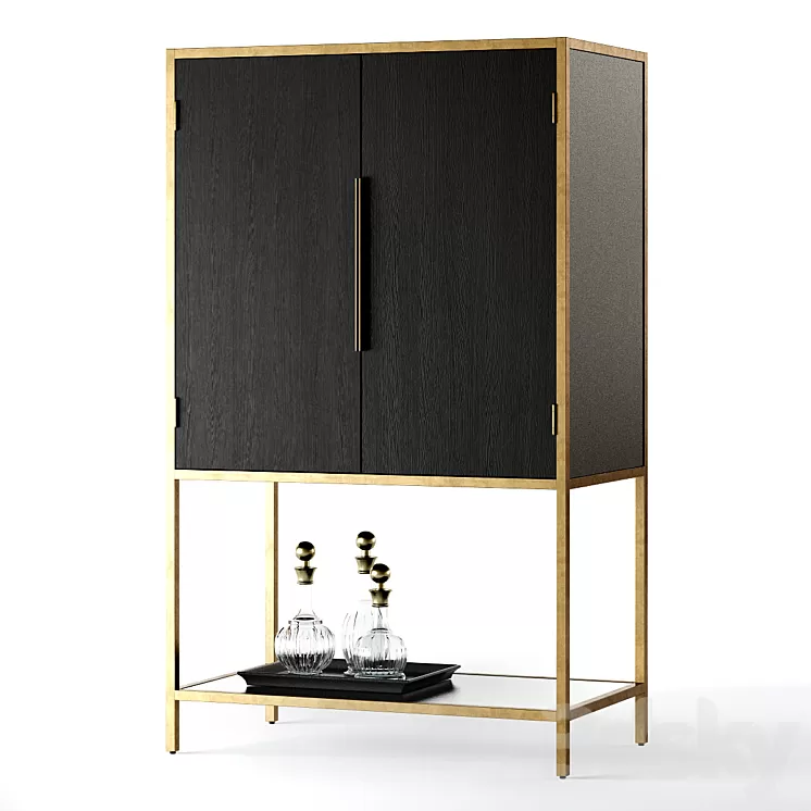 Crate and Barrel Oxford Bar Cabinet 3D Model