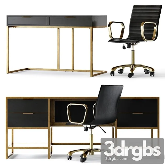 Crate and barrel oxford home office 2 3D Model Free