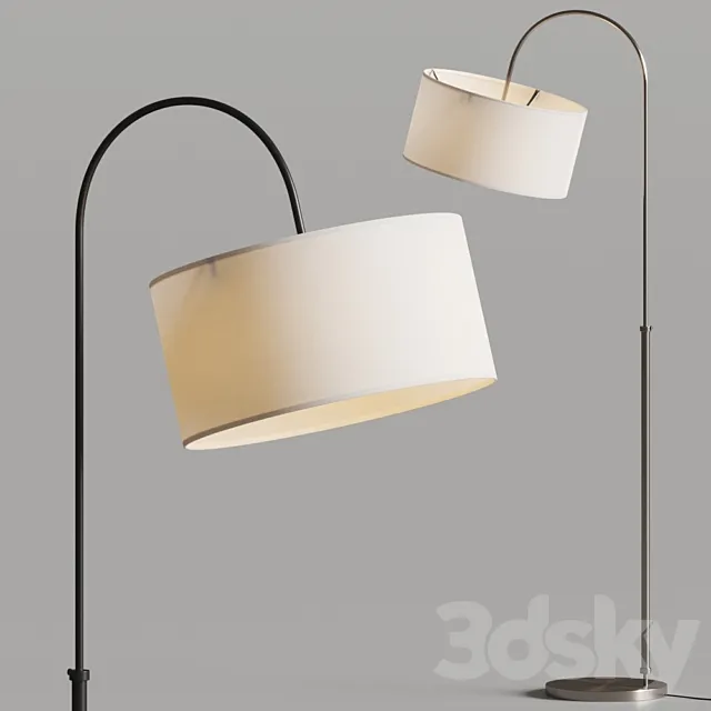 Crate and Barrel Petite Adjustable Arc Floor Lamps 3D Model