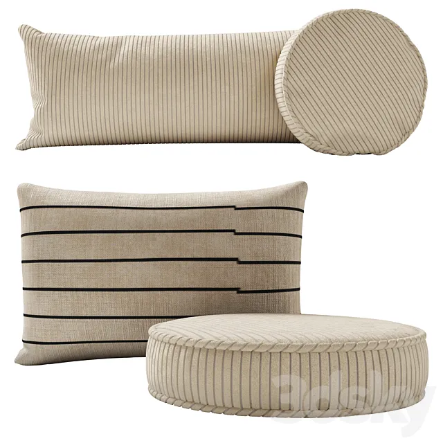 Crate and Barrel pillow set 3D Model