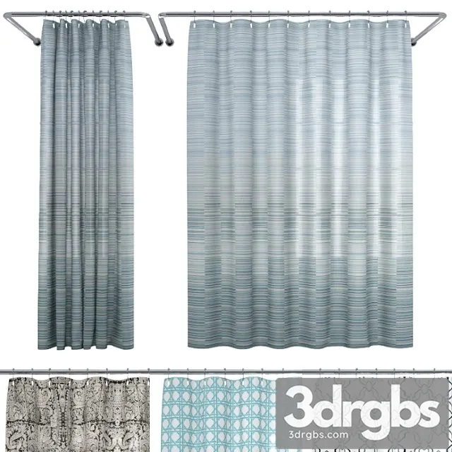Crate and Barrel Shower Curtain Collection 1 3D Model Free