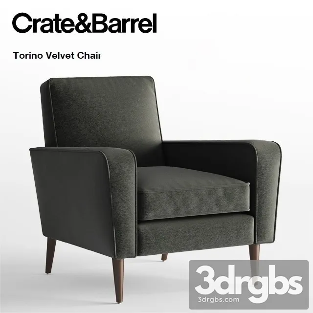 Crate And Barrel Torino Velvet Chair  3D Model Free