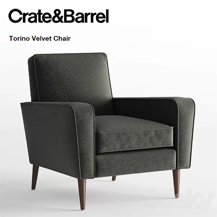 Crate and Barrel / Torino Velvet Chair 3D Model