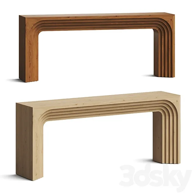 Crate and Barrel Valo Wood Console Table 3DModel