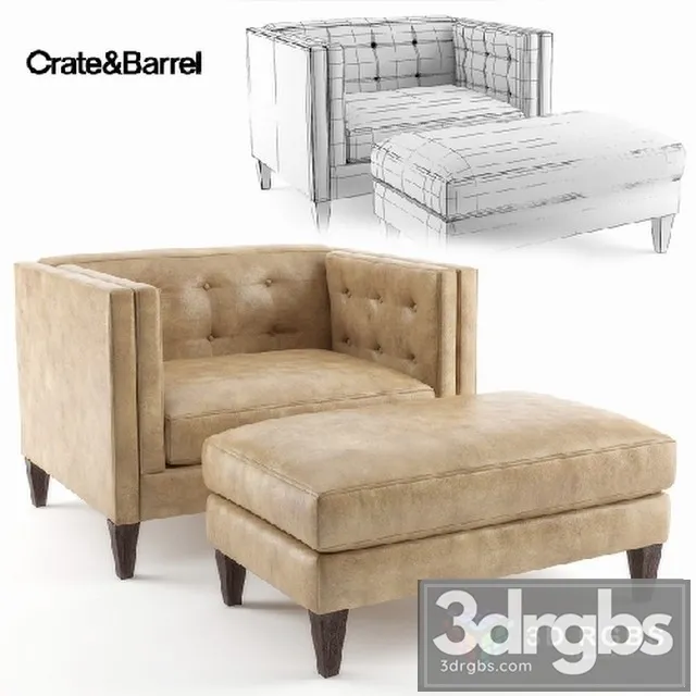 Crate Barrel Aidan Chair 3D Model Free