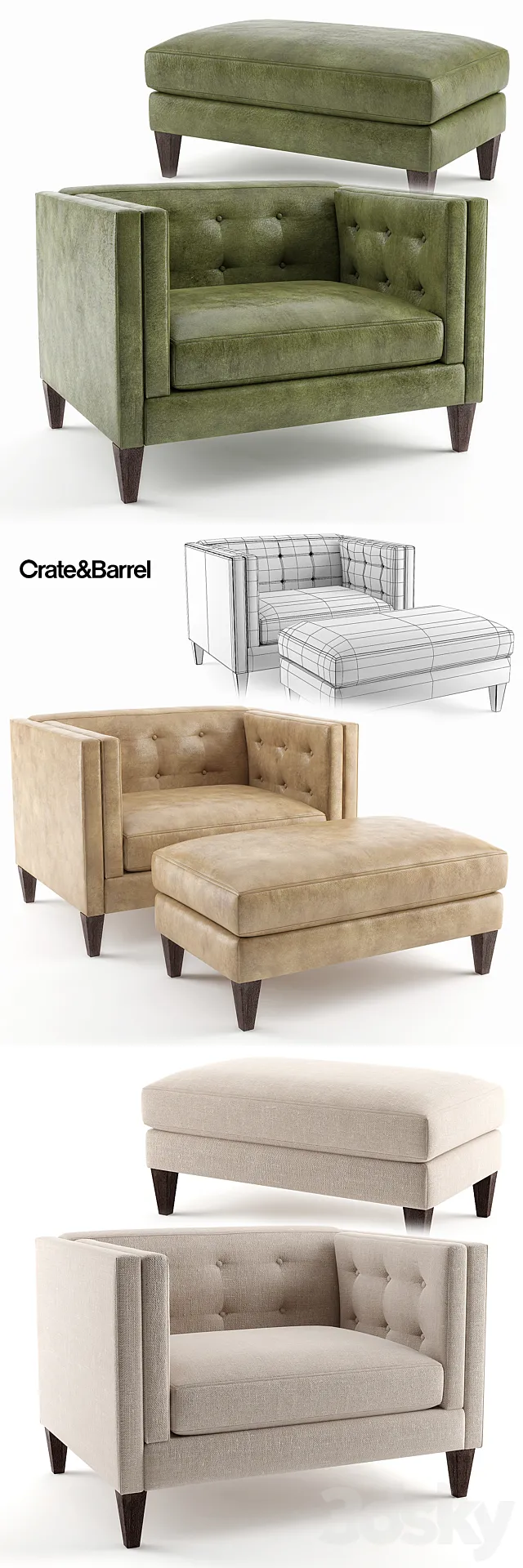 Crate & Barrel Aidan Chair 3D Model