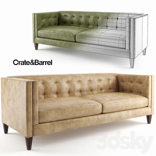 Crate & Barrel Aidan Leather Sofa 3DModel