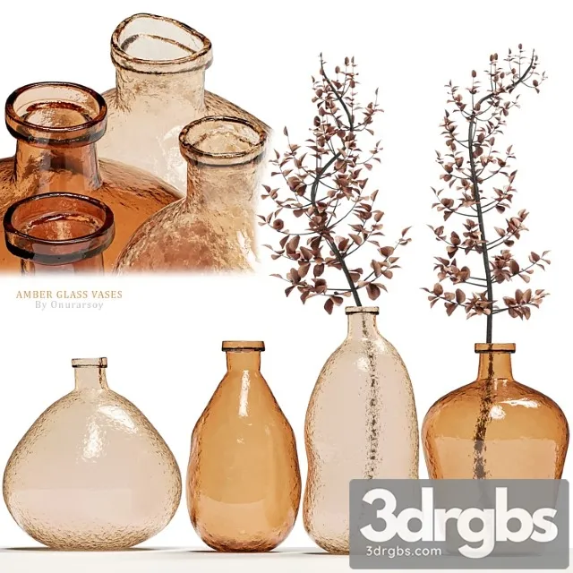 Crate Barrel Amber Glass Vases 3D Model Free