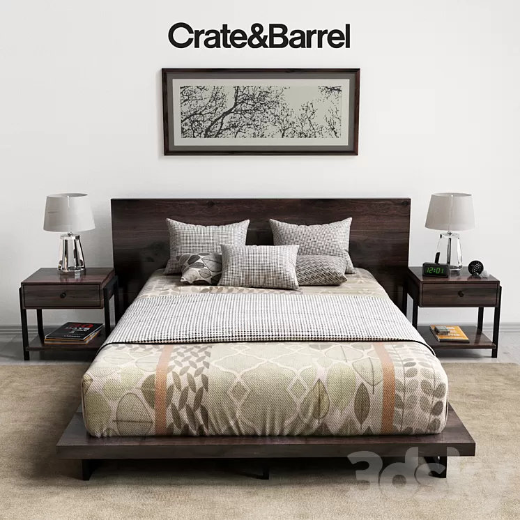 Crate & Barrel bedroom 3D Model
