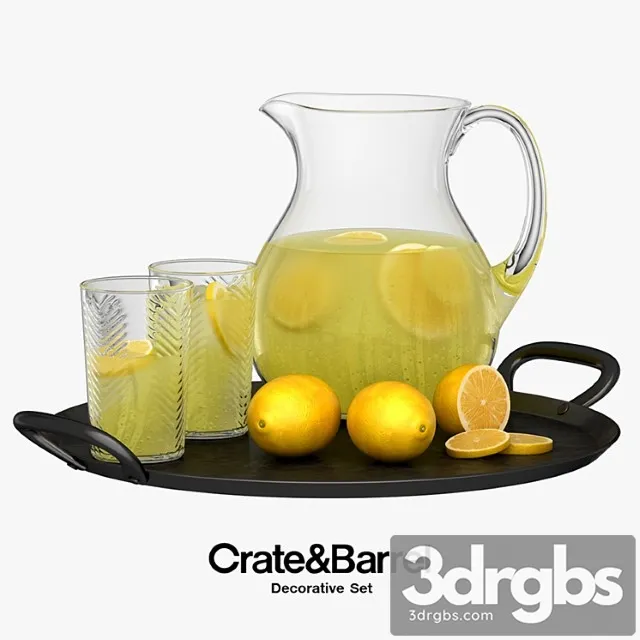 Crate & barrel - decorative set 3D Model Free