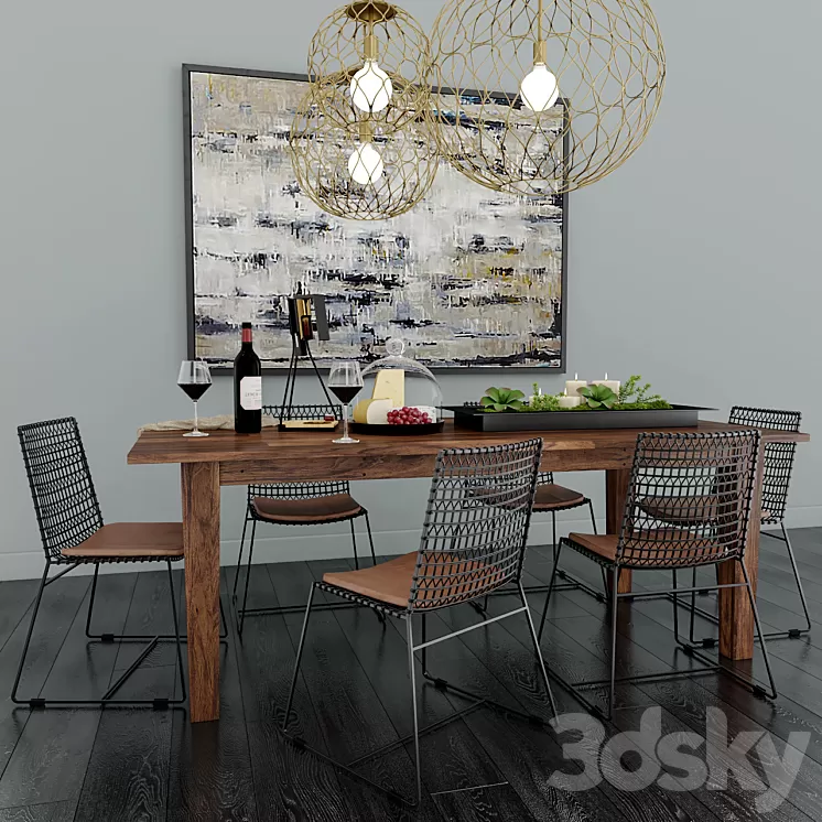 Crate & Barrel Dining Room 3D Model
