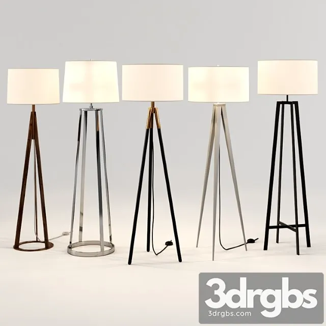 Crate Barrel Floor Lamp Set 2 3D Model Free