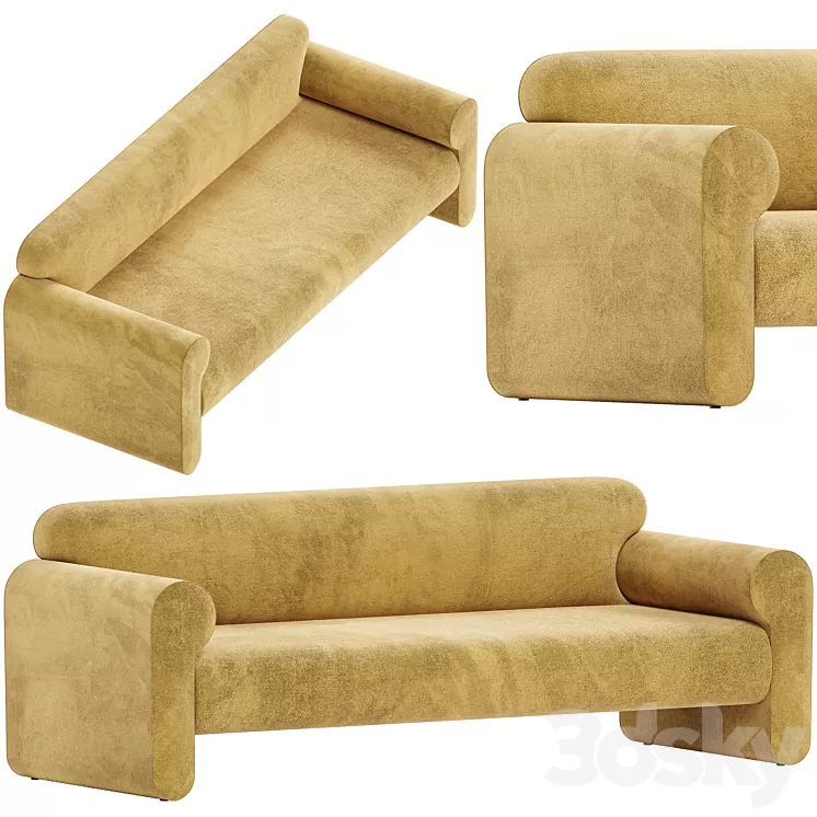 Crate & barrel - Gala Reverse Roll Arm Sofa 3D Model