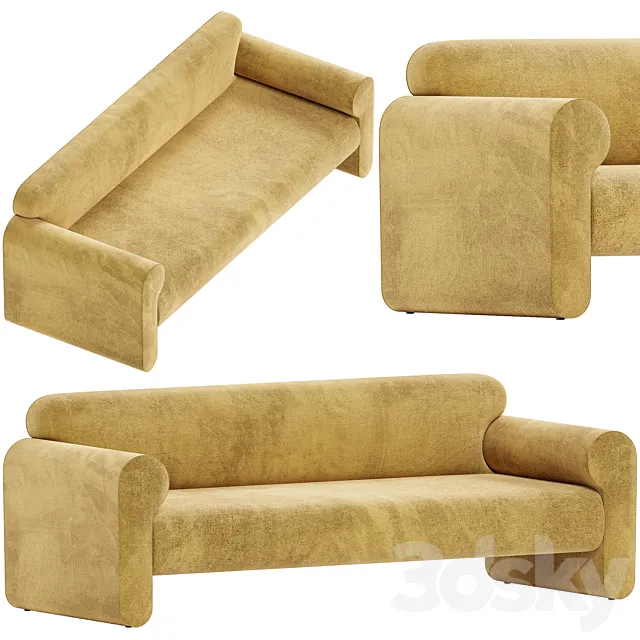 Crate & barrel – Gala Reverse Roll Arm Sofa 3DModel