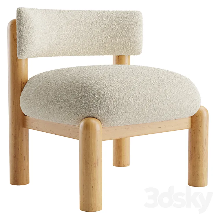 Crate & Barrel Harper Fabric Accent Chair 3D Model Free