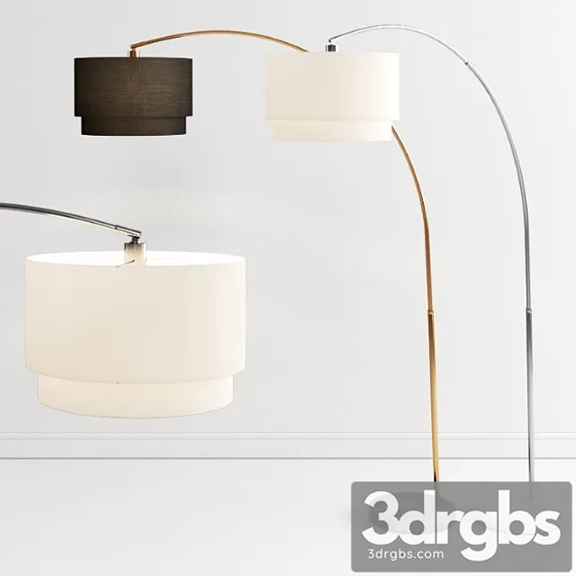 Crate Barrel Meryl Arc Brass Floor Lamp 3D Model Free