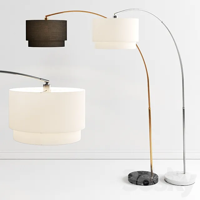 Crate & Barrel Meryl Arc Brass Floor Lamp 3DModel