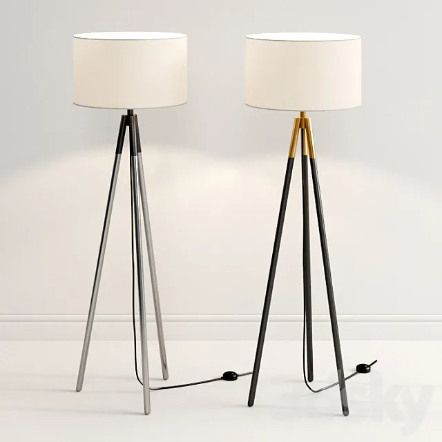 Crate & Barrel Metal Tripod Floor Lamp 3DModel