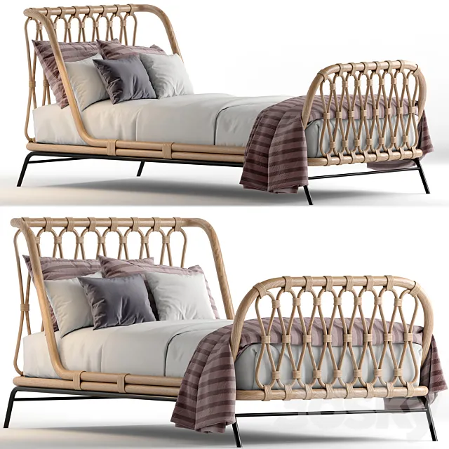 Crate & Barrel rattan kids bed 3D Model