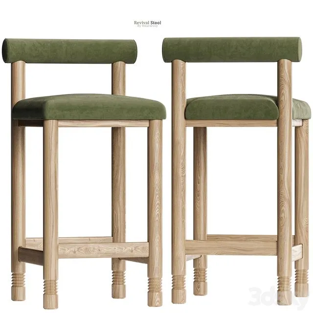 Crate & barrel - Revival Counter Stool in Green 3D Model