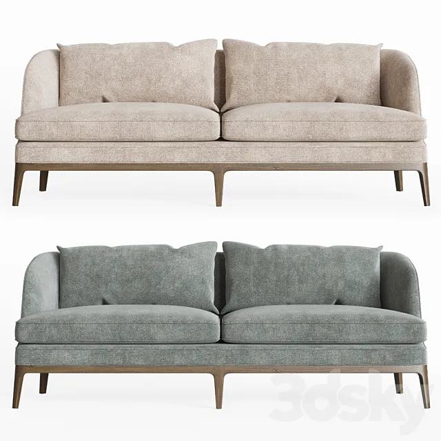 Crate & Barrel Seychelles Wood Trim Sofa 3D Model