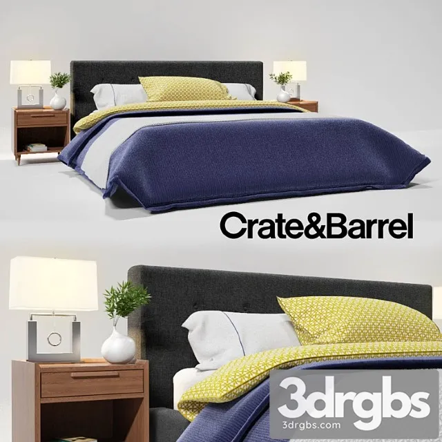Crate Barrel Tate King Bed 3D Model Free
