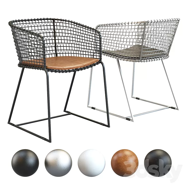 Crate & Barrel Tig Barrel Dining Chair 3D Model
