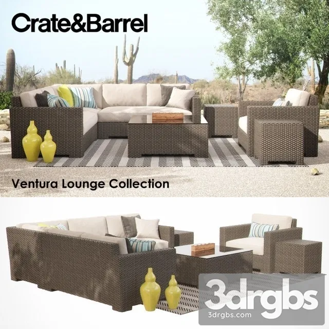 Crate Barrel Ventura Collection Set 3D Model Free
