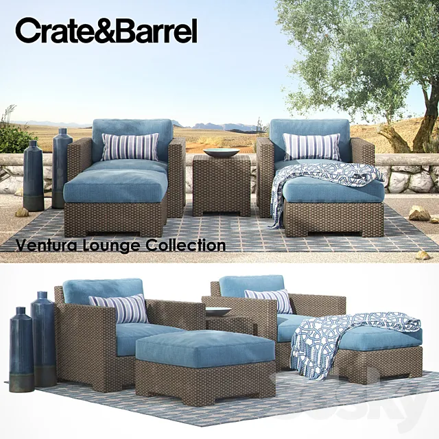 CRATE & BARREL - VENTURA Lounge Collection - Set II 3DModel
