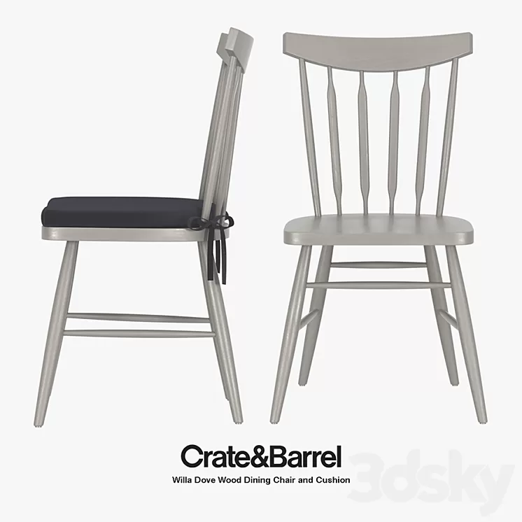 Crate & Barrel - Willa Dove Wood Dining Chair