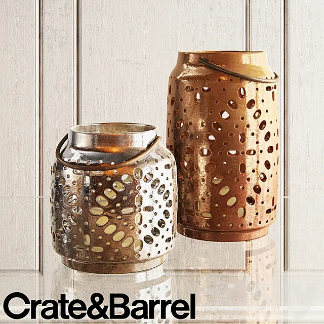 crate & barrel wisteria metallic ceramic lanterns 3DModel