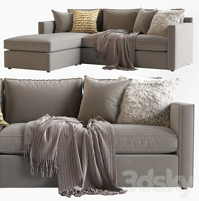 Crate & Barrel_Track Arm sofa_Barrett Lounger 3DModel