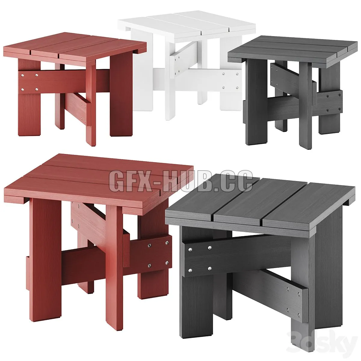 Crate Outdoor Table by Hay 3D Model