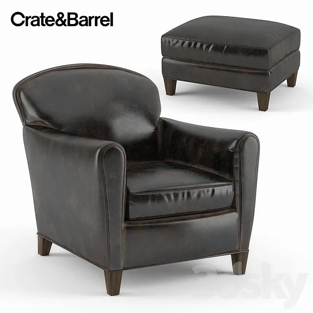 Crate&Barrel _ Eiffel Leather Chair 3DModel