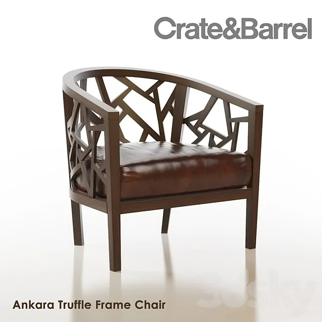 Crate&Barrel Ankara Truffle Frame Chair 3D Model