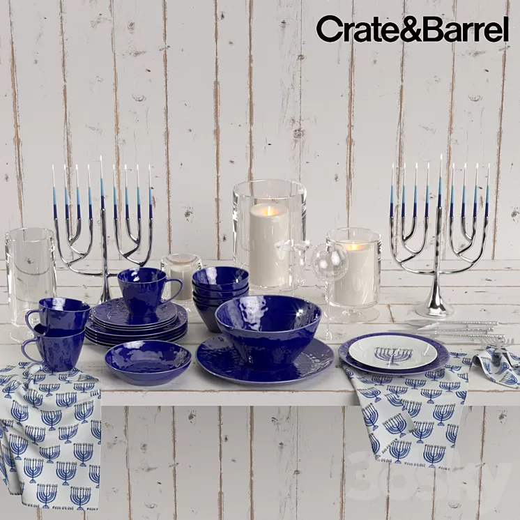 Crate&Barrel Hanukkah set 3D Model