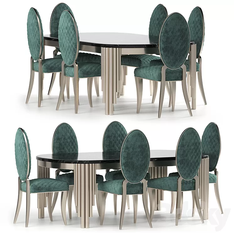 Cratos Table and Chairs by Zebrano Casa 3D Model Free
