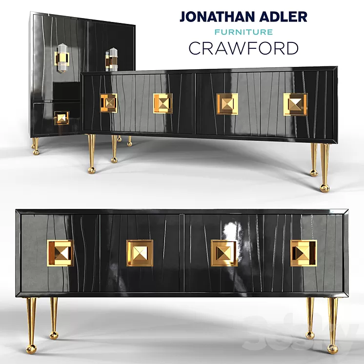 Crawford console & cabinet by Jonathan Adler 3D Model