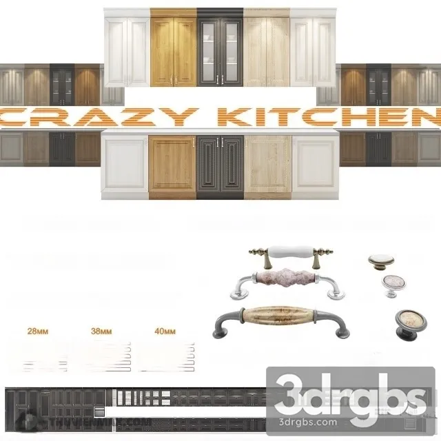 Crazy Door Kitchen Classik 3D Model Free
