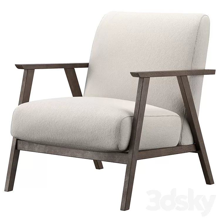 Cream armchair 3D Model Free