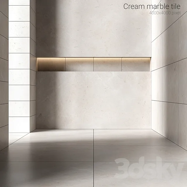 Cream marble tiles 2 3DModel