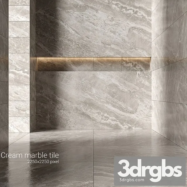 Cream Marble Tiles 3 3D Model Free