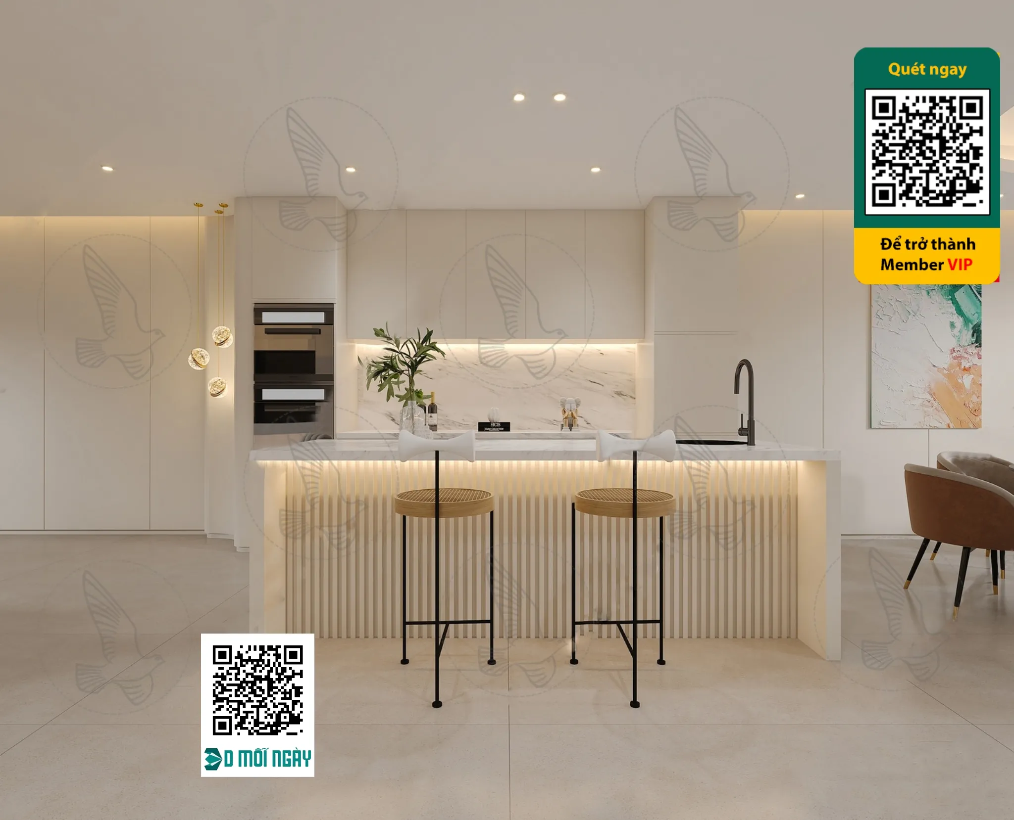 Cream style 3D model - 011 - 3776