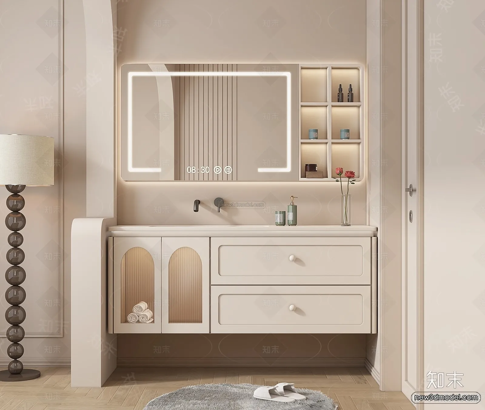 Cream Style Interior 3D Blocks - Bathroom 3D Model - 276