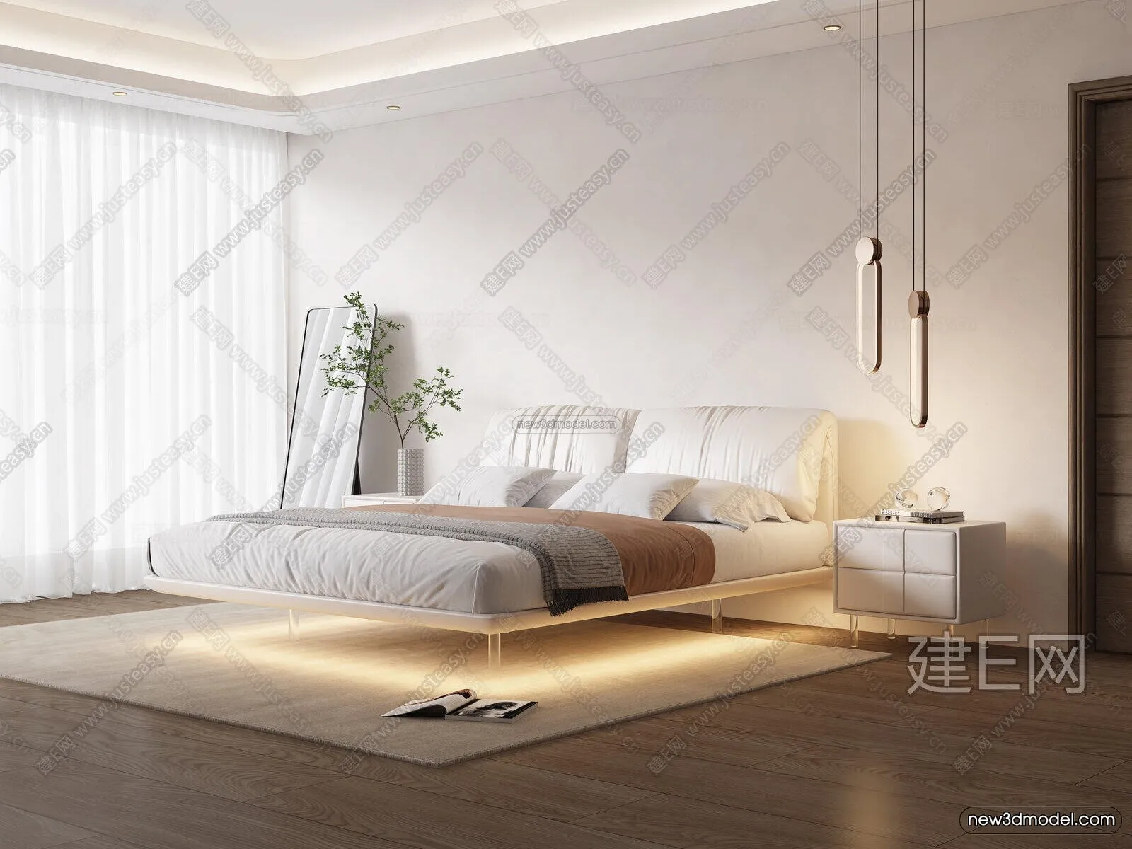 Cream Style Interior 3D Blocks - Bedroom 3D Model - 190