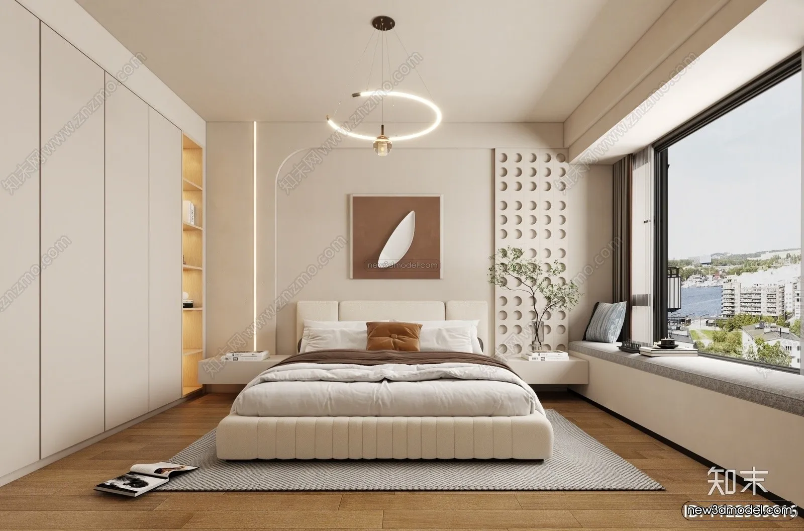 Cream Style Interior 3D Blocks - Bedroom 3D Model - 239