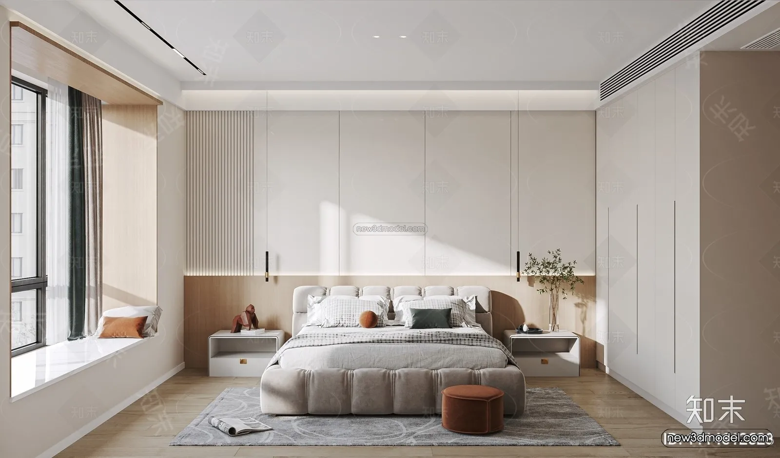 Cream Style Interior 3D Blocks - Bedroom 3D Model - 256