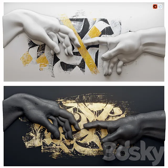 Creation of Adam by Michelangelo 2 3DModel