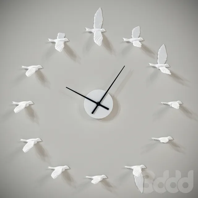 Creative wall clock Swallow X Haoshi design 3D Model