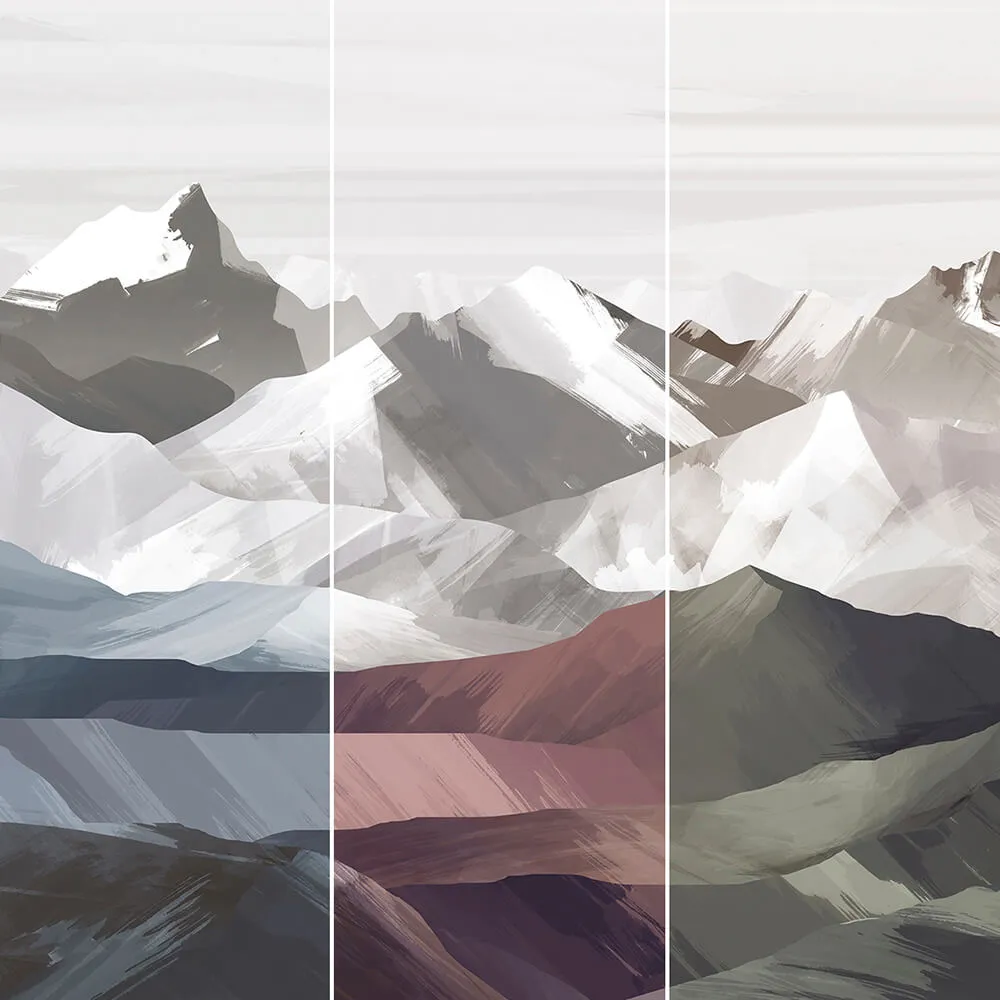 Creativille - Wallpaper 2571 brushed art mountains 3D Model